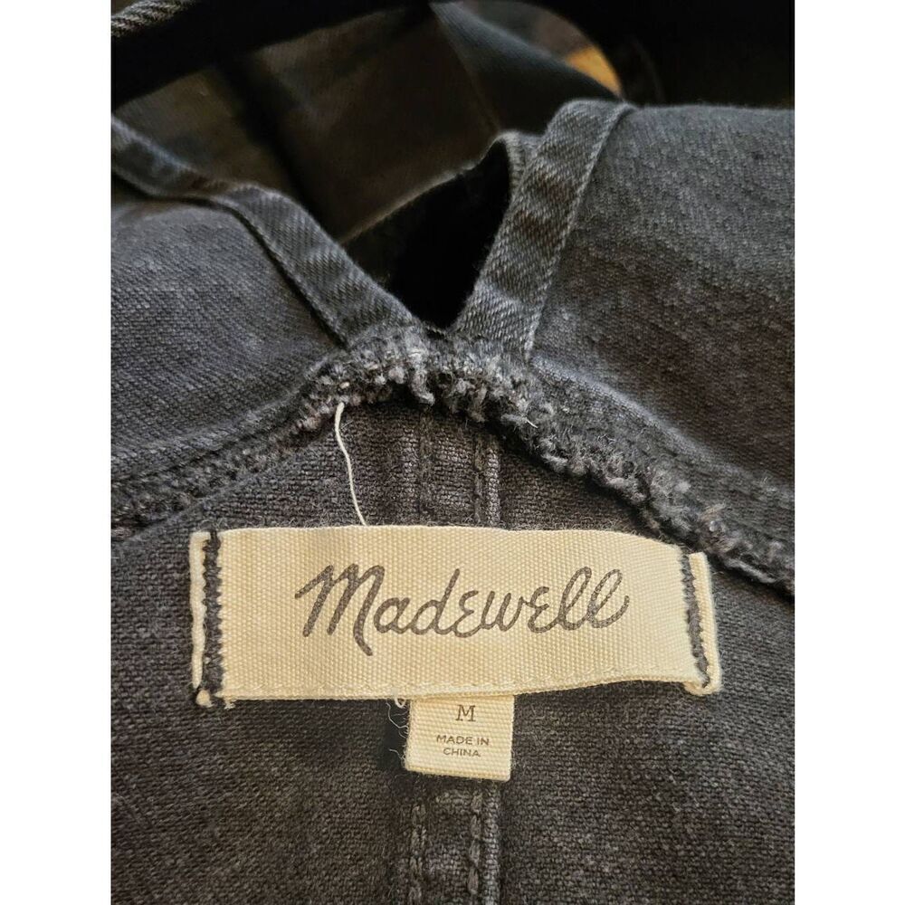 Madewell Overalls Women's Medium Black Wash Skinny Slim Tapered Zip - Picture 4 of 6